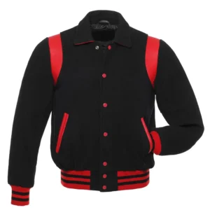 Retro All Black Wool Varsity Jacket