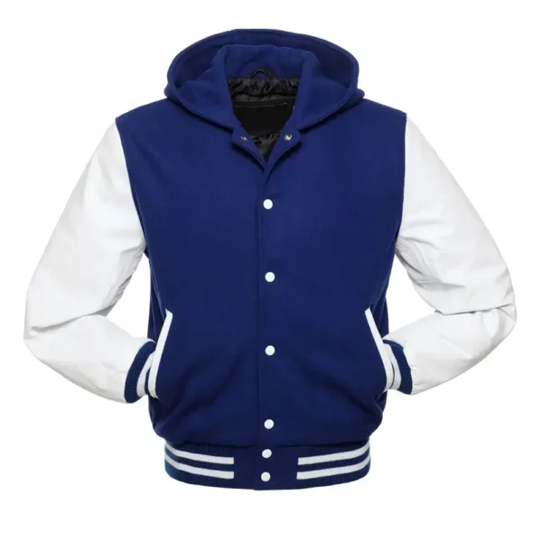 Royal and White Hooded Varsity Jackets