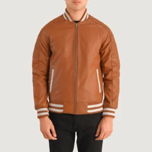 Pascal Tan Brown Leather Jacket