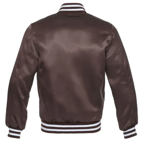 Brown Satin Varsity Jacket