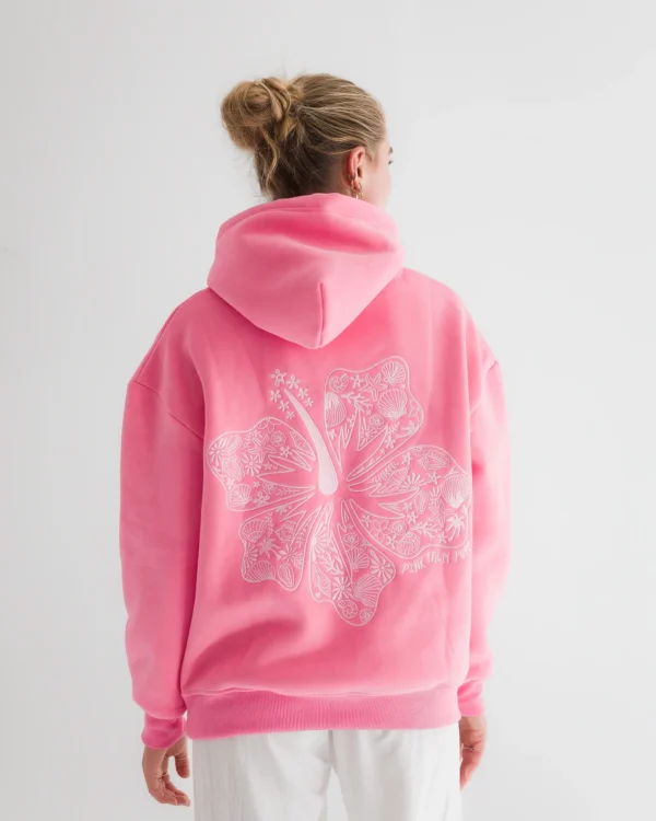 Pink Palm Puff Hawaii Hibiscus Sonic Pink Hoodies