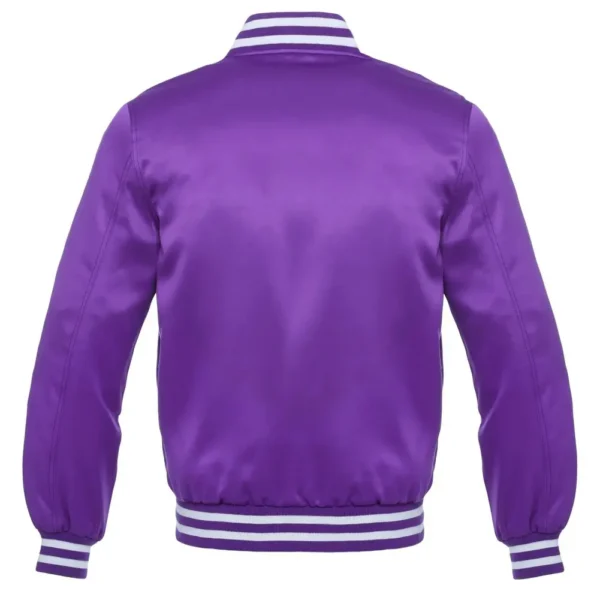 Purple Satin Varsity Jacket