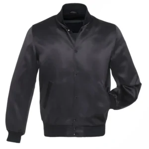 Solid Black Satin Jacket