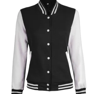 Women Black & White Varsity Jackets