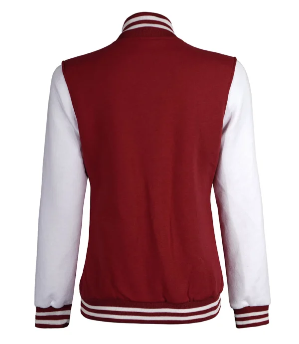 Women Maroon and White Jacket