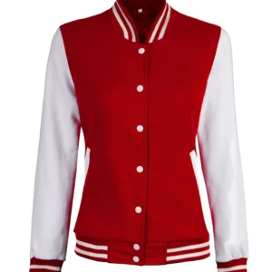 Womens Red and White Varsity Jackets