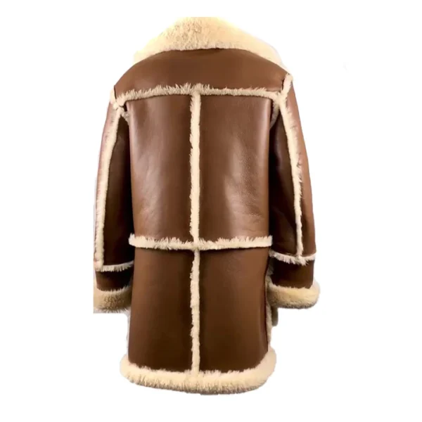 Brock’s Brown Shearling Leather Overcoat