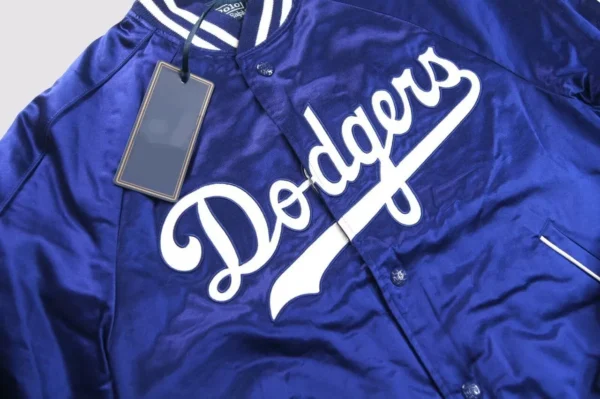 Los Angeles Dodgers Blue Ralph Lauren Satin Baseball Jacket