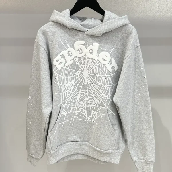 Sp5der OG Web Heather Grey Hoodie