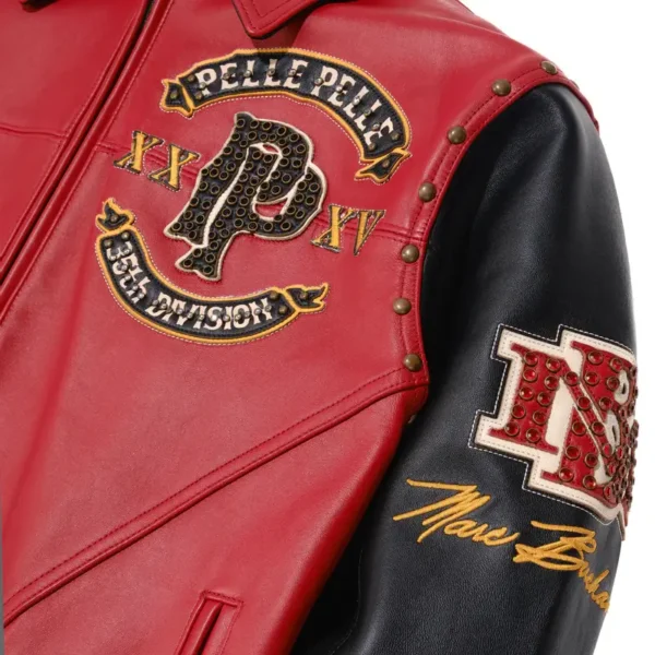 Red Pelle Pelle 35th Division Panther Jacket